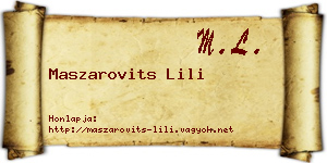 Maszarovits Lili névjegykártya